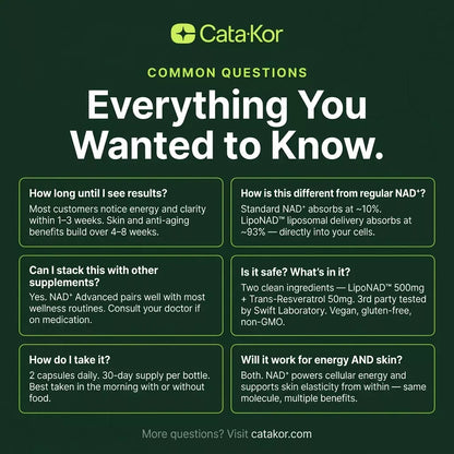 Cata-Kor NAD+ Advanced - NAD Supplement with Resveratrol