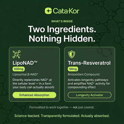 Cata-Kor NAD+ Advanced - NAD Supplement with Resveratrol